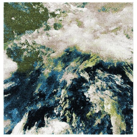 Safavieh 8 x 8 ft. Glacier Power Loomed Square Area Rug Navy & Green GLA123M-8SQ